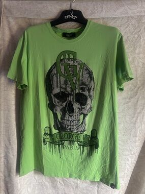 Men’s Lime Green Skull Graphic Short Sleeve Tee
